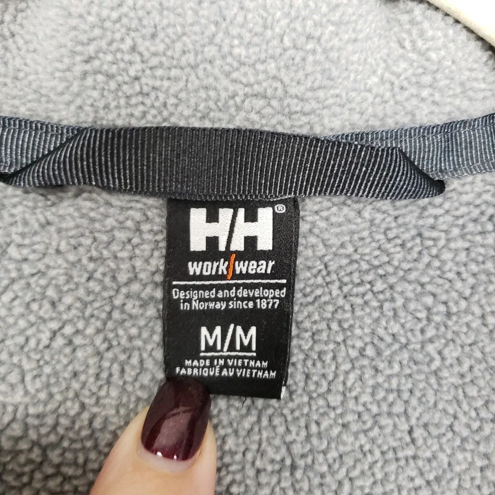 Helly Hansen Size M Full Zip Fleece Workwear Jacket Light Gray‎ Gorpcore Outdoor